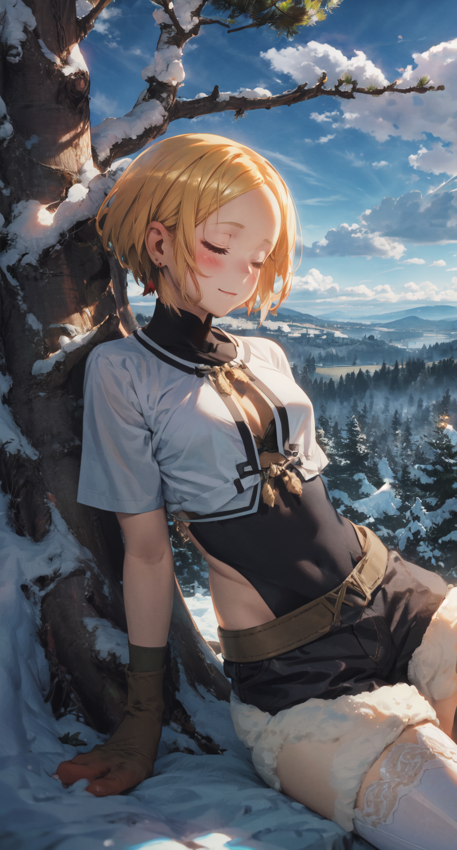 65008-596718463-cinematic lighting, , best quality, masterpiece, cowboy shot, absurdres_BREAK sara, 1girl, solo, blush, shiny skin, thigh-highs,.png